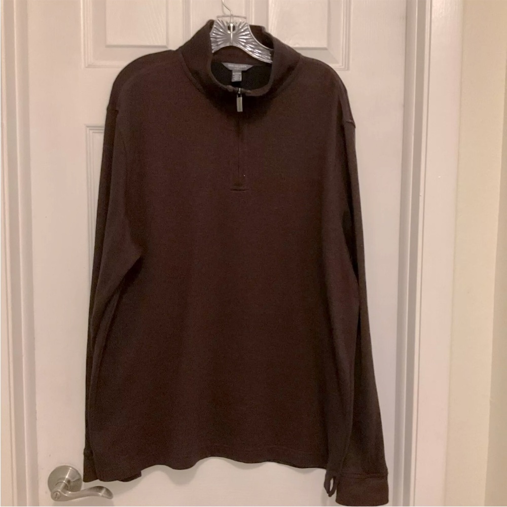 Van Heusen Men’s  1/4 Zip Up Pullover Flex‎ Heather Red/Black Size XL